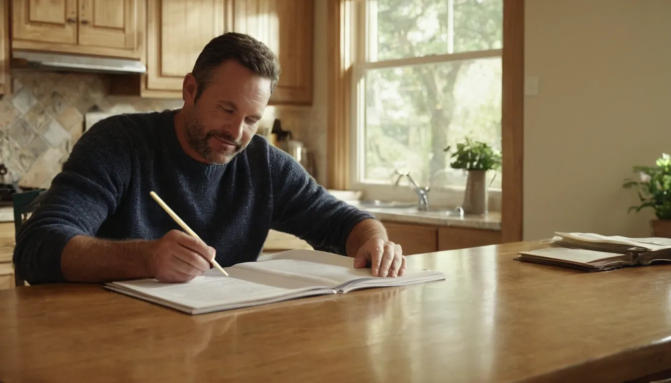 A homeowner reviewing a written estimate at the kitchen table